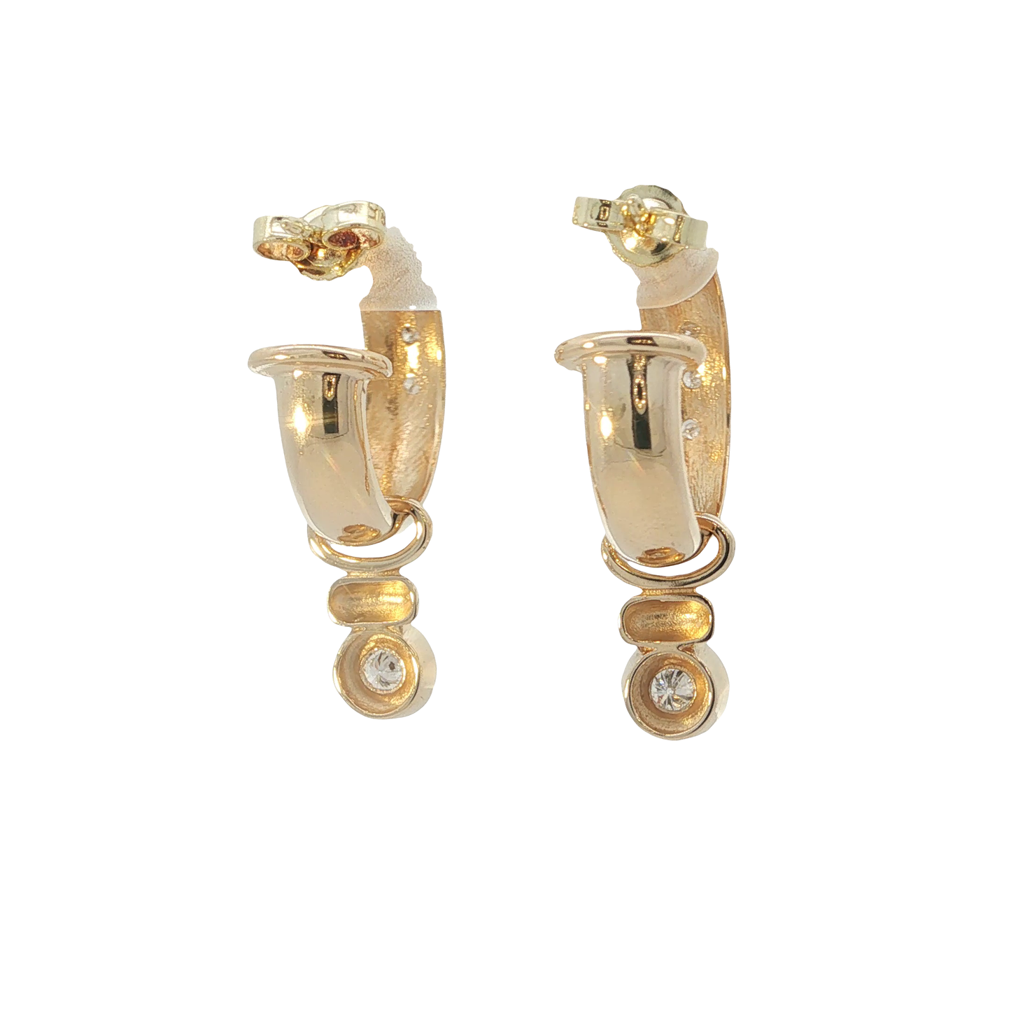 P. Ohrhänger Gelbgold 585 / 14 Karat mit Brill. L: 29 mm Nr. 7108