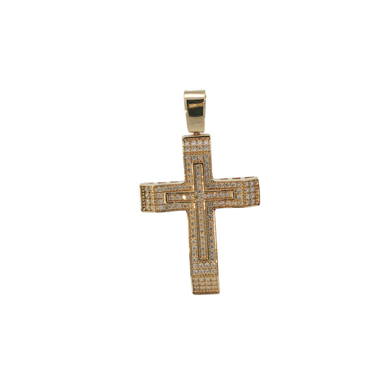 Anhänger "Kreuz" Gelbgold 585 / 14 Karat L: 35,4 mm Nr. 7120