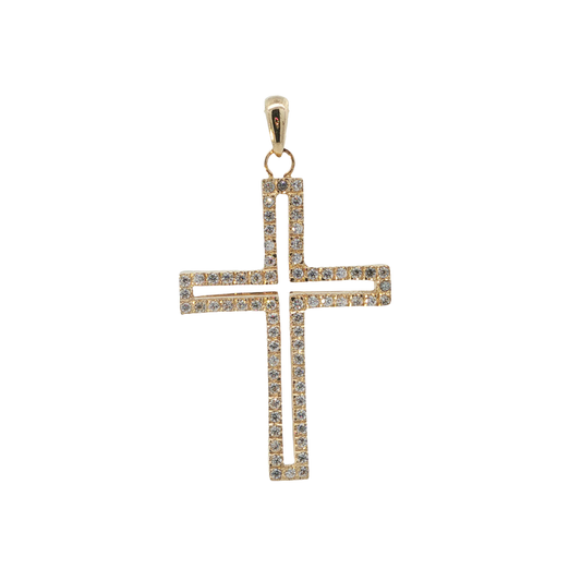 Anhänger "Kreuz" Gelbgold 585 / 14 Karat L: 5 cm Nr. 7067