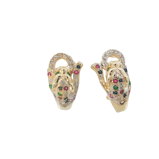 P. Clipohrringe "Panther Gelbgold 750 / 18 Karat L: 21,65 mm Nr. 7032