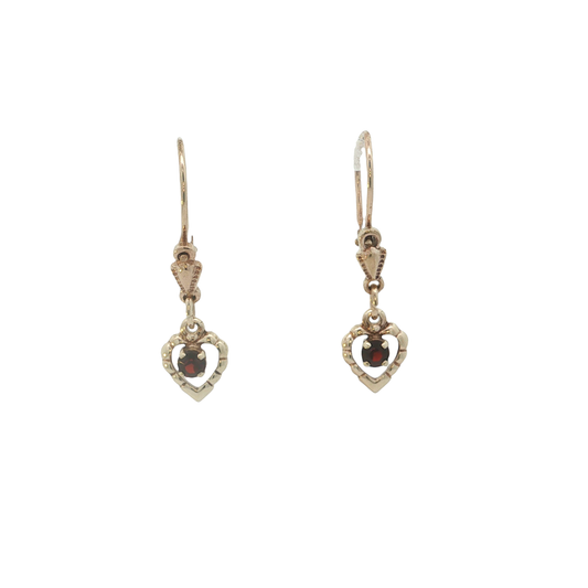 P. Hängeohrringe Kinder "Herz" Gelbgold 333 / 8 Karat L: 25 mm Nr. 7151
