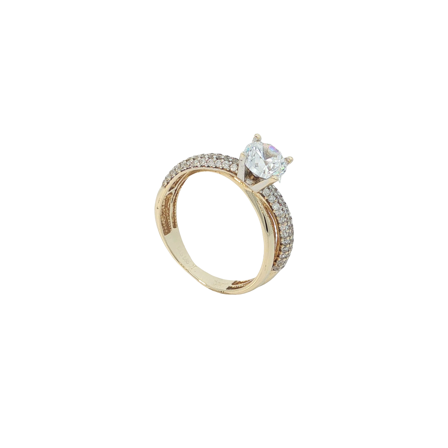 Ring Bicolor 585 / 14 Karat Gr. 51 Nr. 7176