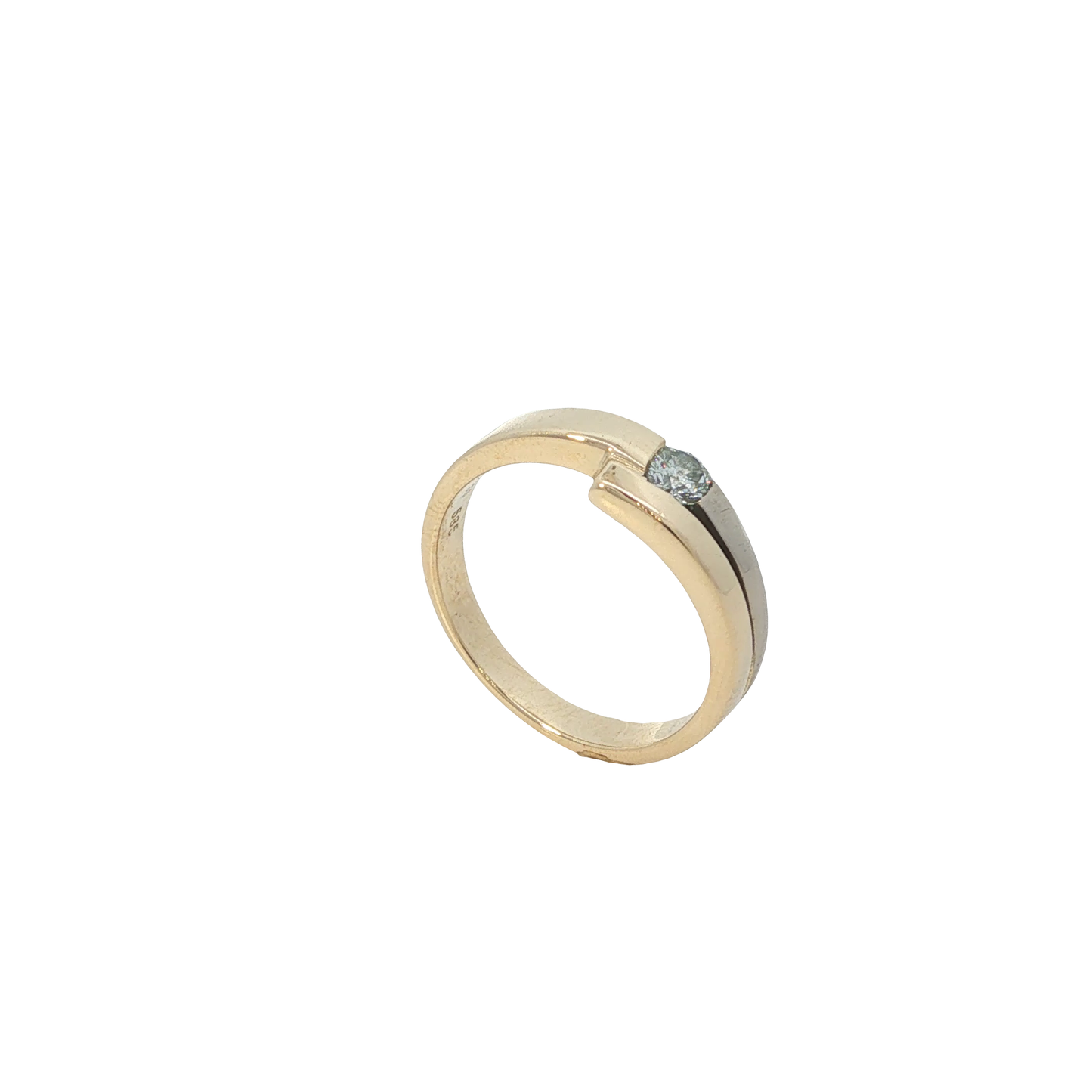Solitärring Bicolor 585 / 14 Karat mit Brill. 0,20 ct Gr. 55 Nr. 7104