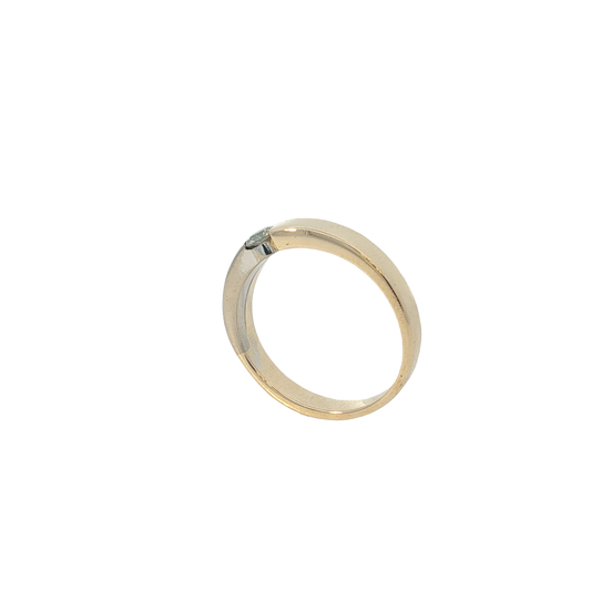 Solitärring Bicolor 585 / 14 Karat mit Brill. 0,20 ct Gr. 55 Nr. 7104