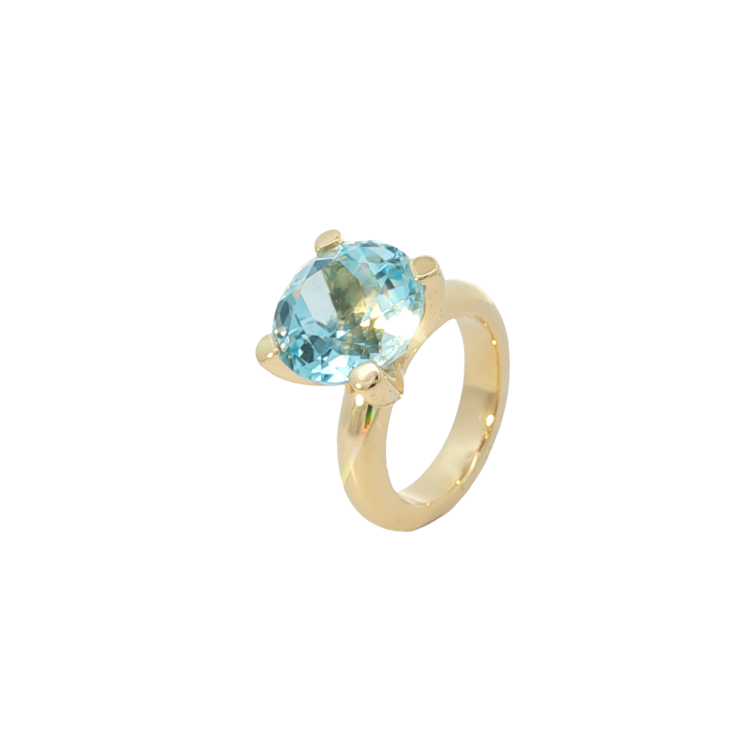 Ring Gelbgold 750 / 18 Karat mit Aquamarin ca. 7,4 ct Gr. 55 Nr. 7174