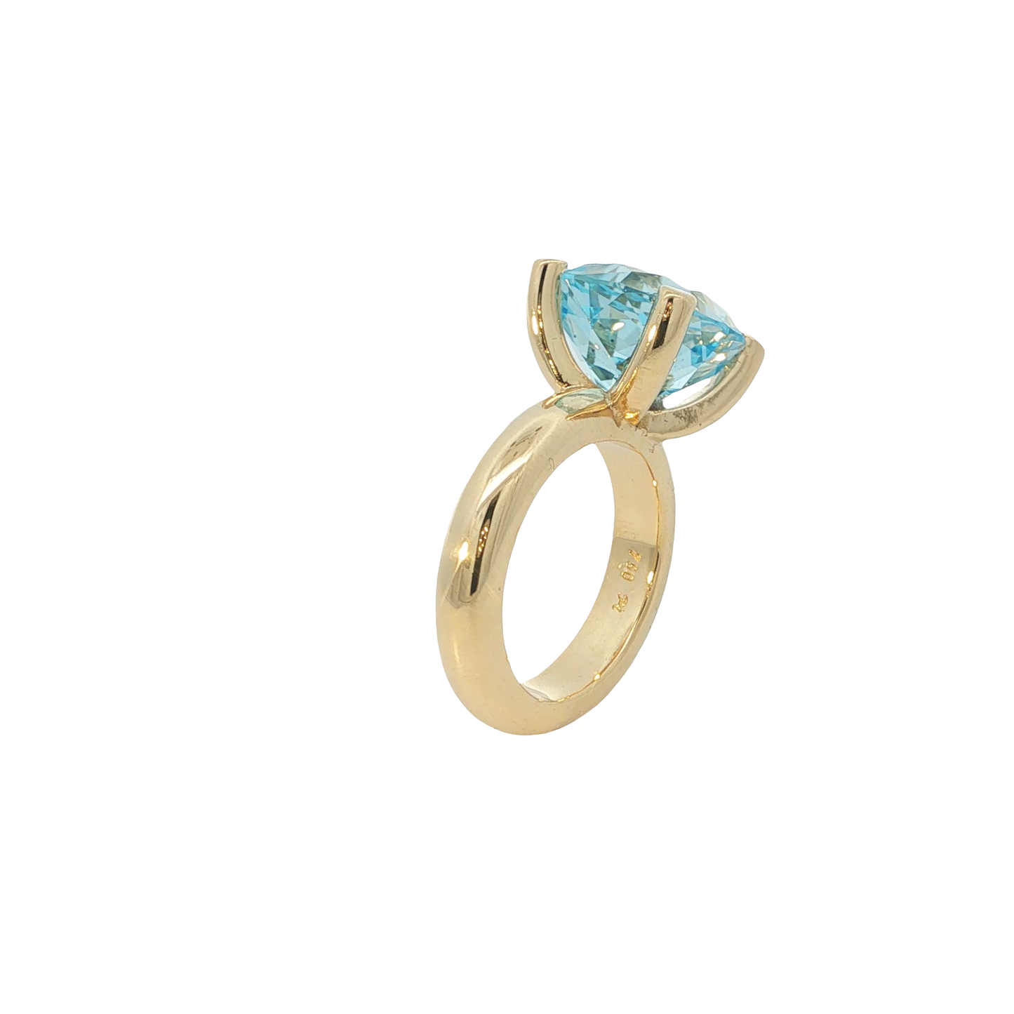 Ring Gelbgold 750 / 18 Karat mit Aquamarin ca. 7,4 ct Gr. 55 Nr. 7174