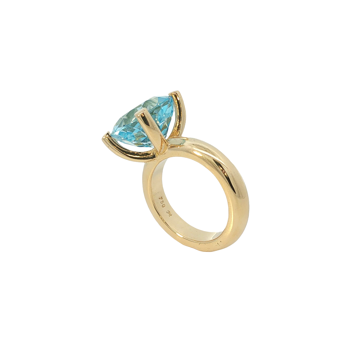Ring Gelbgold 750 / 18 Karat mit Aquamarin ca. 7,4 ct Gr. 55 Nr. 7174