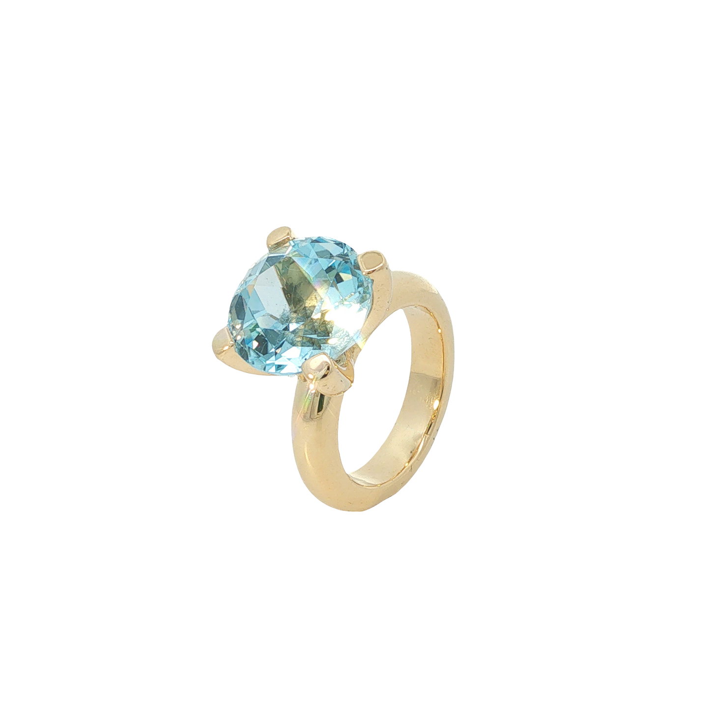 Ring Gelbgold 750 / 18 Karat mit Aquamarin ca. 7,4 ct Gr. 55 Nr. 7174