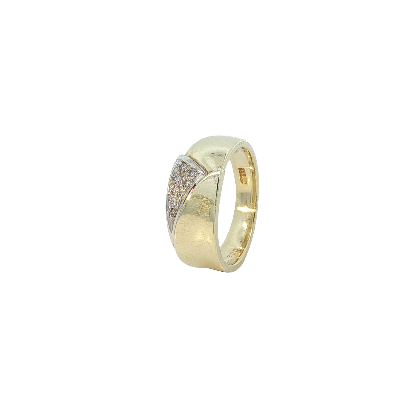 Ring Bicolor 585 / 14 Karat mit Brill. Gr. 55 Nr. 7132