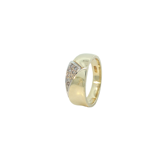 Ring Bicolor 585 / 14 Karat mit Brill. Gr. 55 Nr. 7132