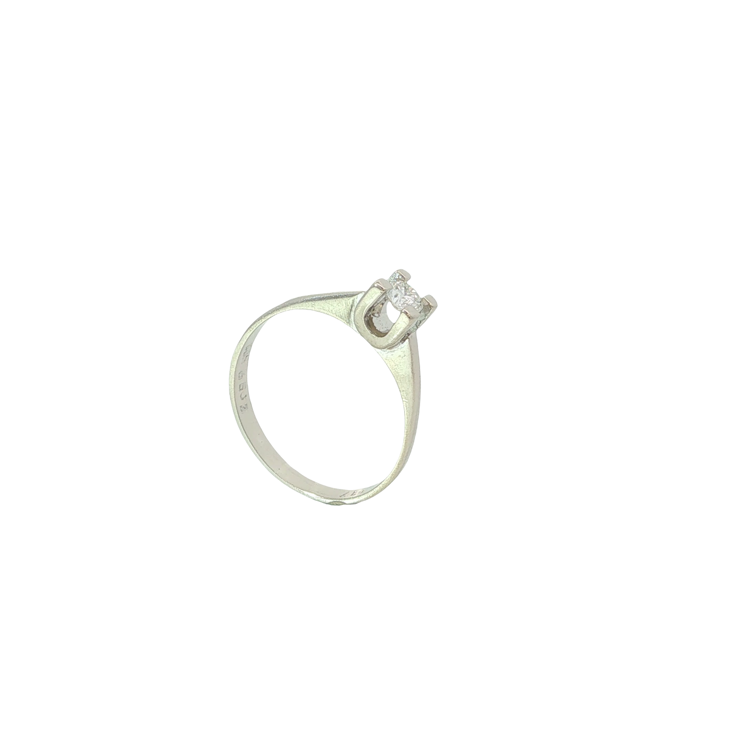 Solitärring Weißgold 585 / 14 Karat mit Brill. Gr. 52 Nr. 7171