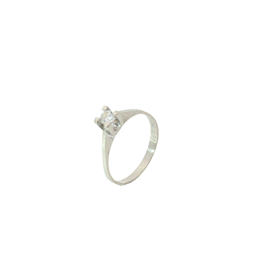 Solitärring Weißgold 585 / 14 Karat mit Brill. Gr. 52 Nr. 7171