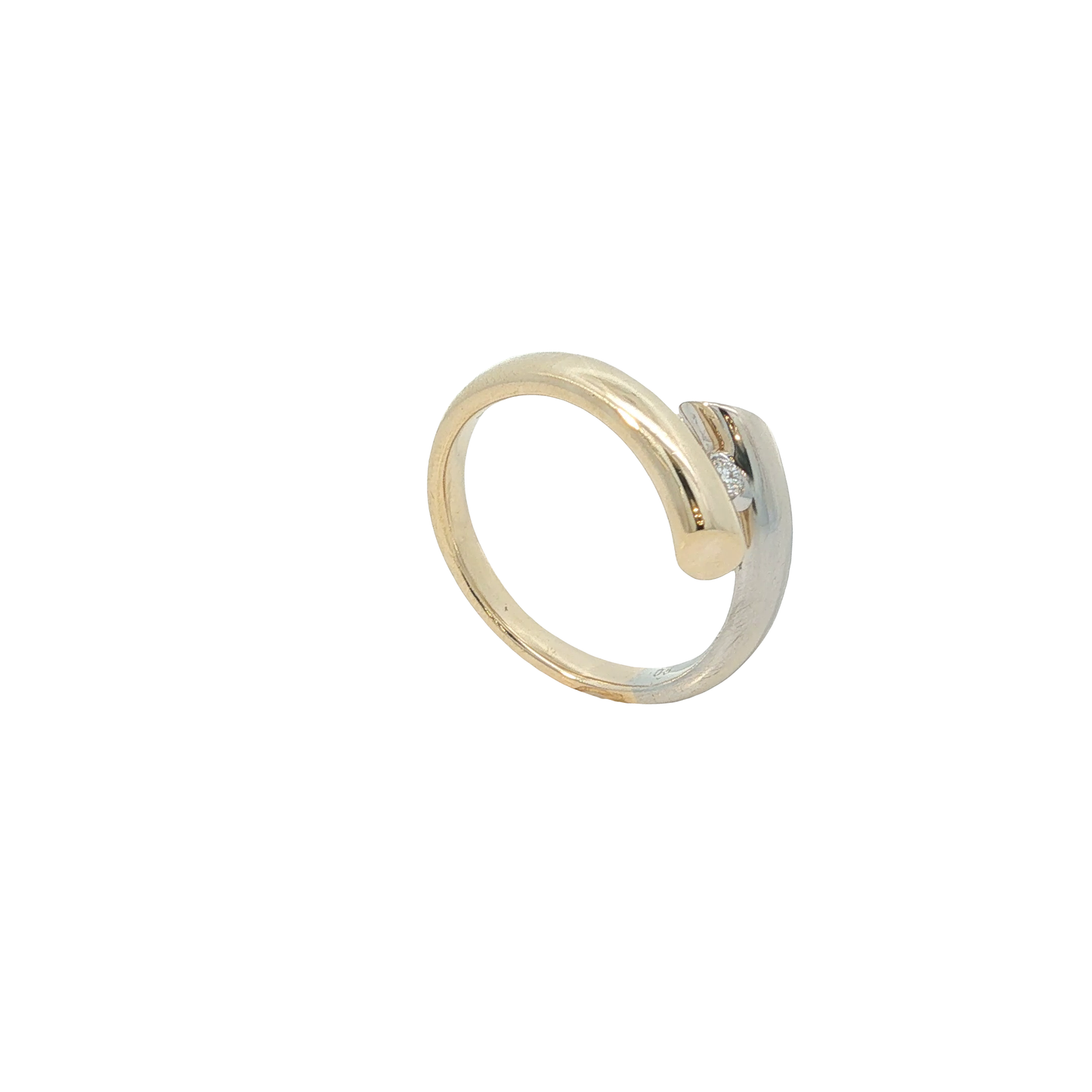 Ring Bicolor 585 / 14 Karat mit Brill. Gr. 61 Nr. 6809