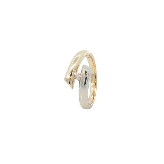 Ring Bicolor 585 / 14 Karat mit Brill. Gr. 61 Nr. 6809