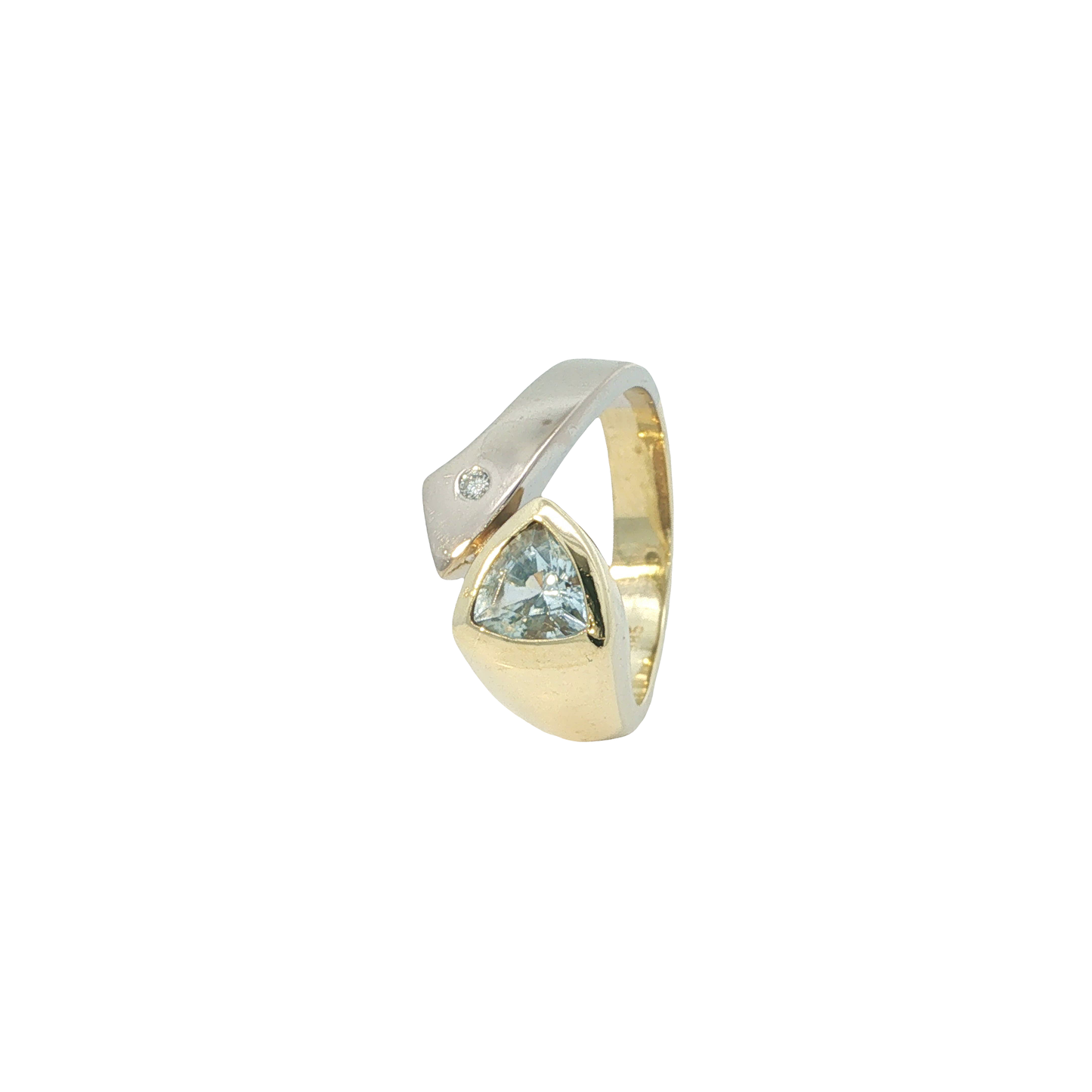 Ring Bicolor 585 / 14 Karat mit Brill. Gr. 54 Nr. 7107
