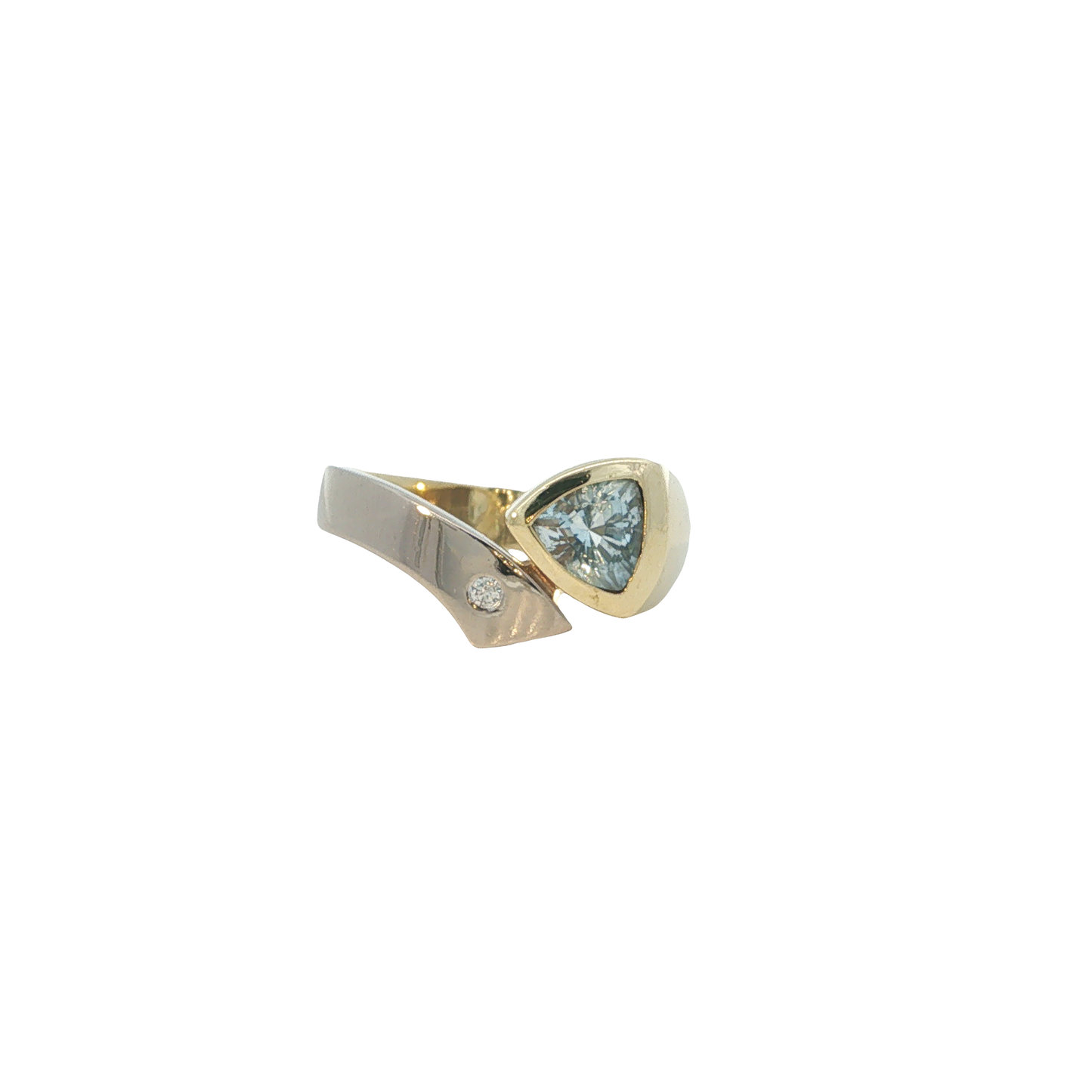 Ring Bicolor 585 / 14 Karat mit Brill. Gr. 54 Nr. 7107