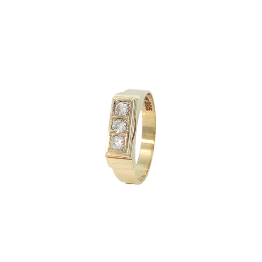 Ring Herren Gelbgold 585 / 14 Karat mit Brill. Gr. 60 Nr. 7070