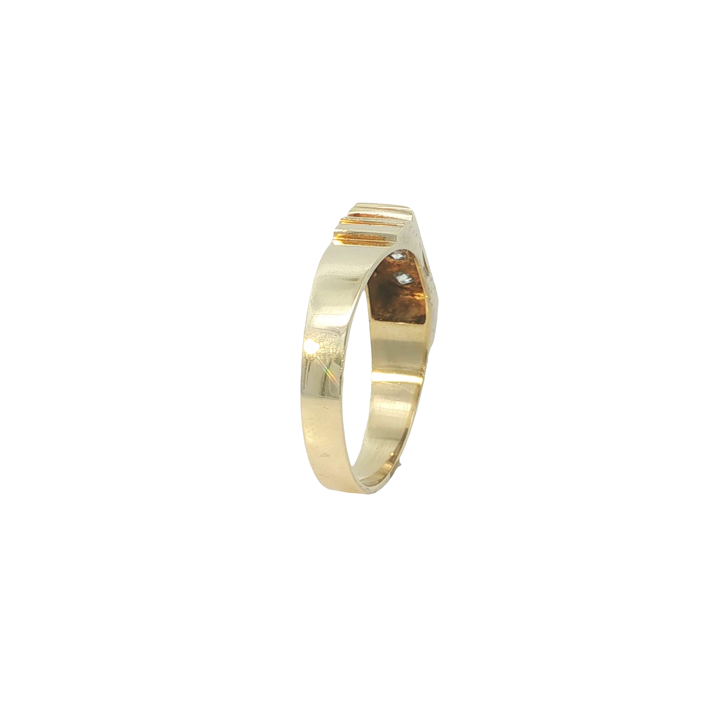 Ring Herren Gelbgold 585 / 14 Karat mit Brill. Gr. 60 Nr. 7070