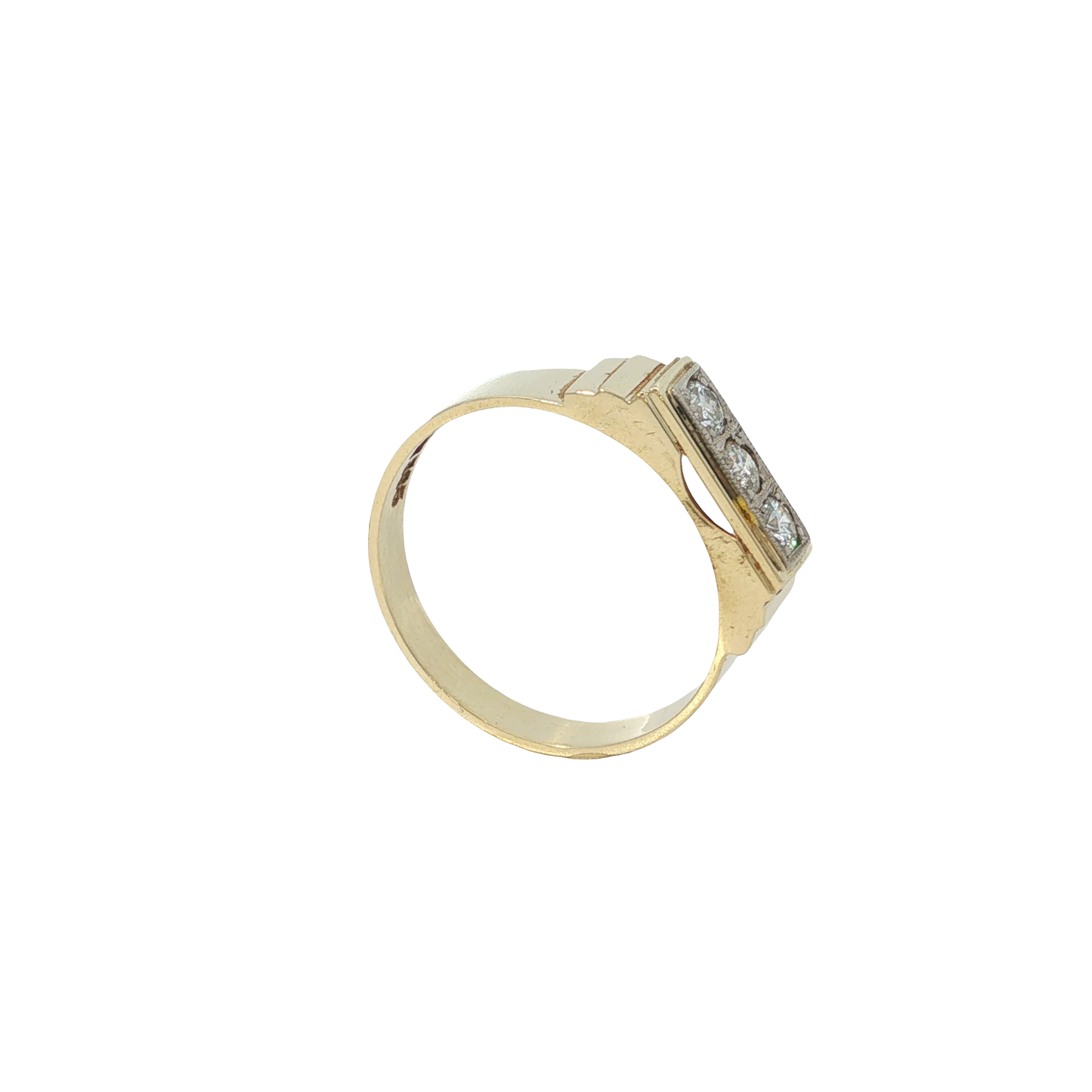 Ring Herren Gelbgold 585 / 14 Karat mit Brill. Gr. 60 Nr. 7070