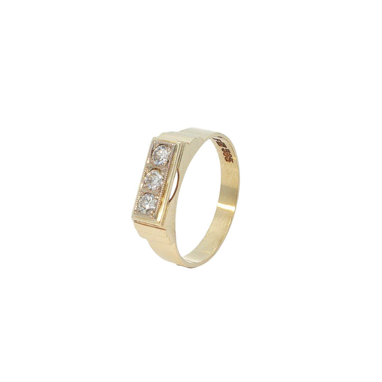 Ring Herren Gelbgold 585 / 14 Karat mit Brill. Gr. 60 Nr. 7070