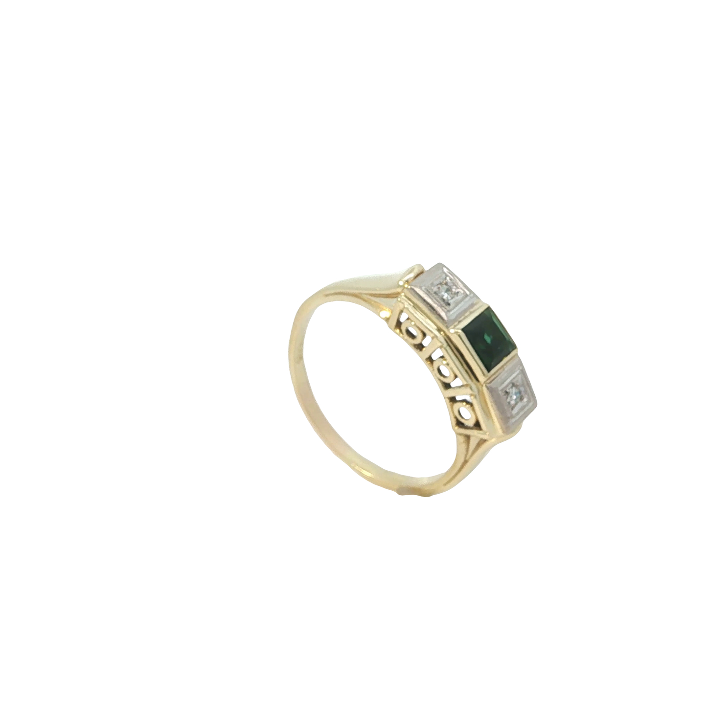 Ring Bicolor 585 / 14 Karat mit Brill. Gr. 61 Nr. 6802