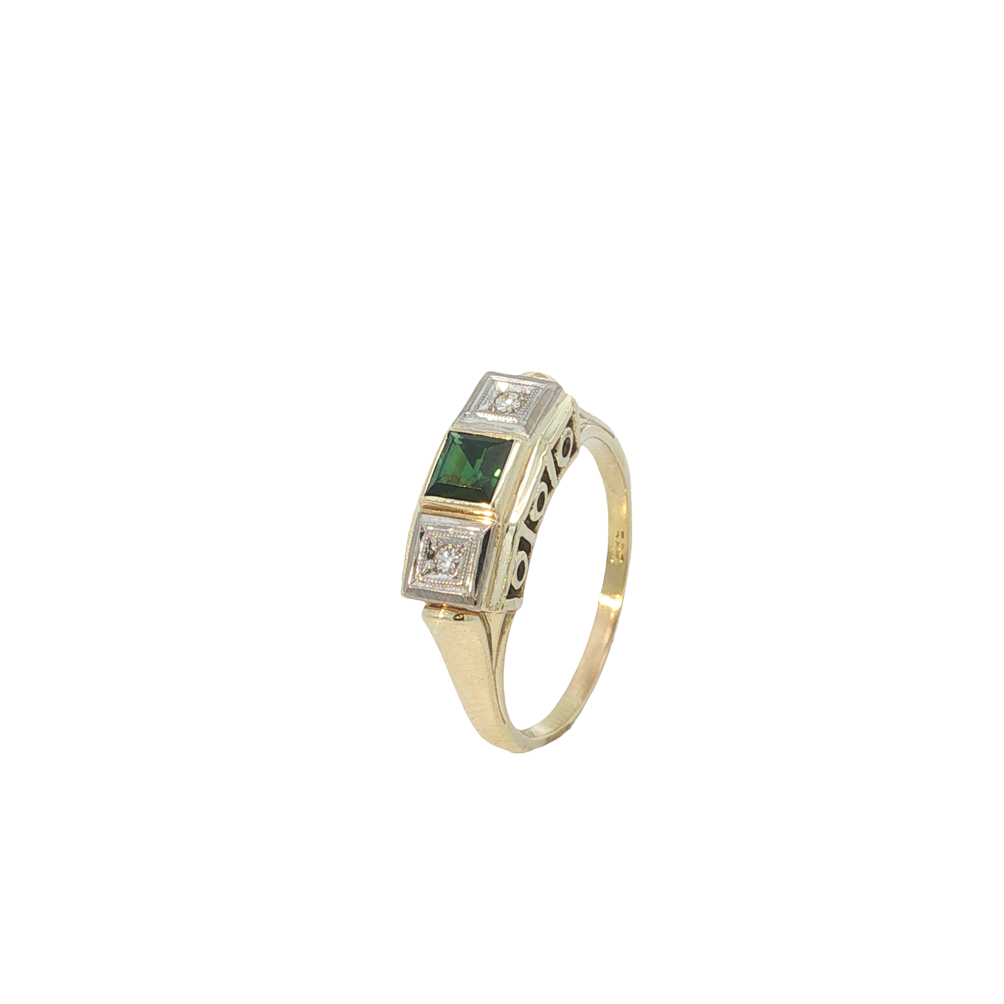 Ring Bicolor 585 / 14 Karat mit Brill. Gr. 61 Nr. 6802