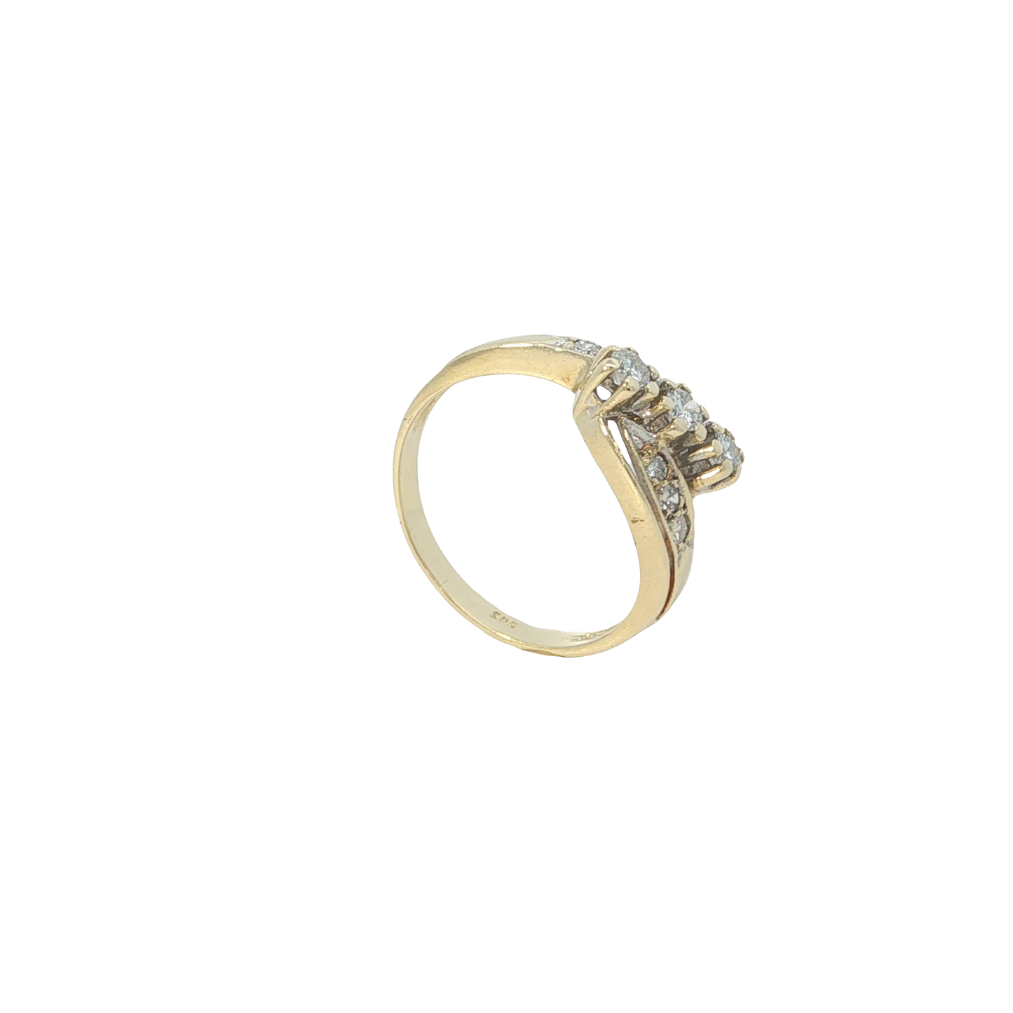 Ring Gelbgold 585 / 14 Karat mit Brill. und Dia. Gr. 53 Nr. 7180