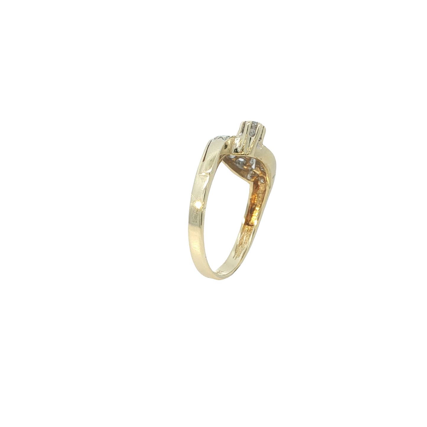 Ring Gelbgold 585 / 14 Karat mit Brill. und Dia. Gr. 53 Nr. 7180