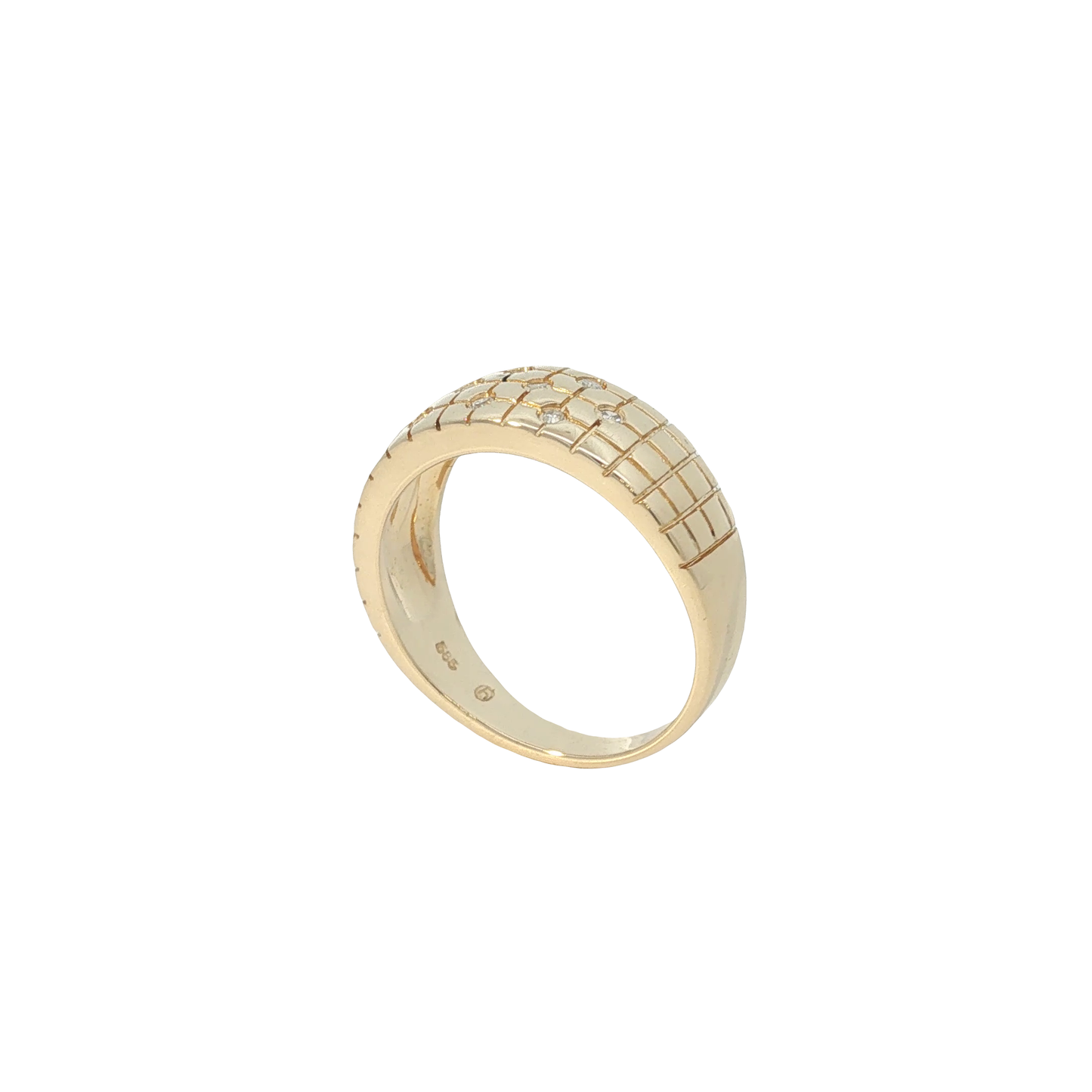 Ring Gelbgold 585 / 14 Karat mit Brill. Gr. 59,5 Nr. 7194