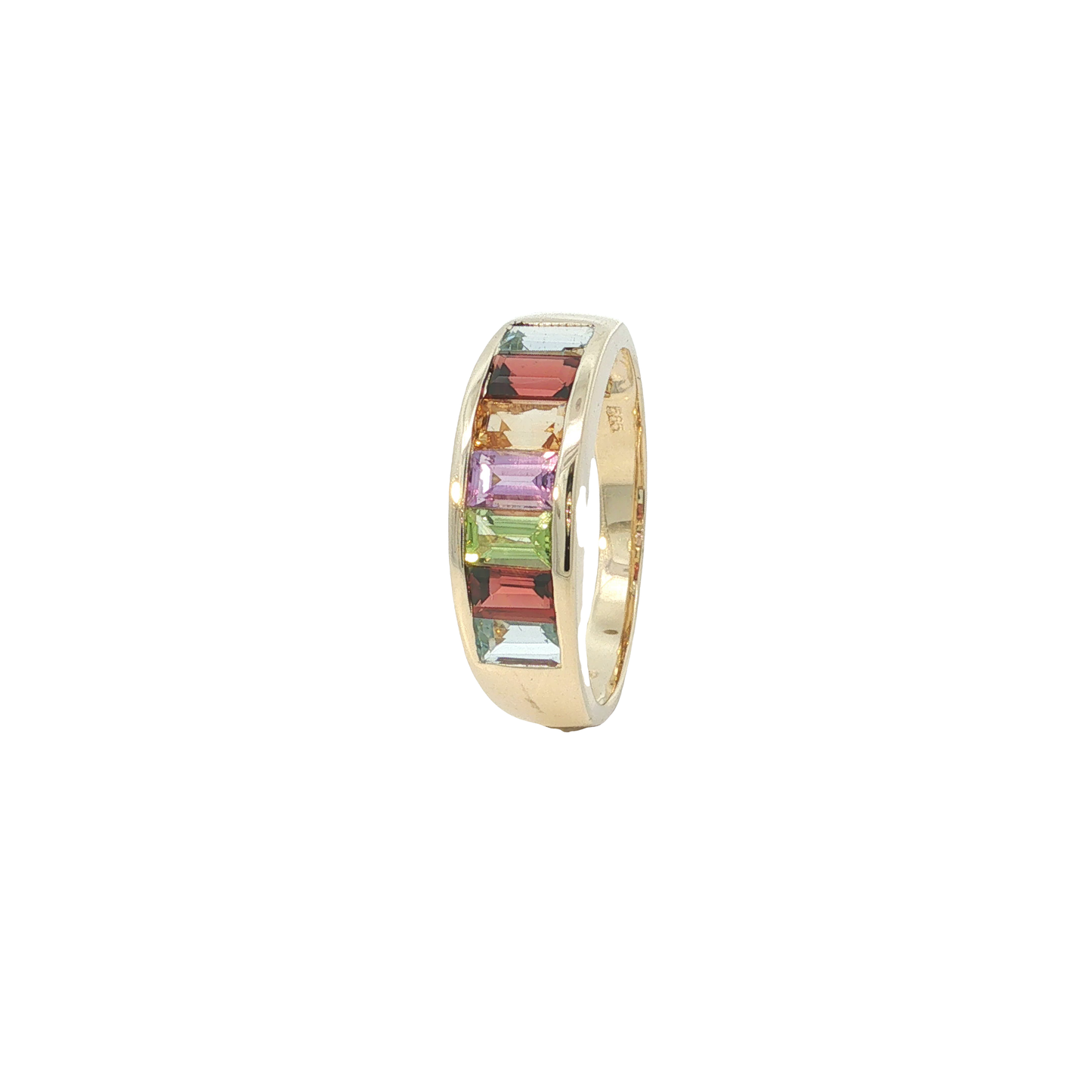 Ring Gelbgold 585 / 14 Karat mit Farbsteinen Gr. 63 Nr. 7195
