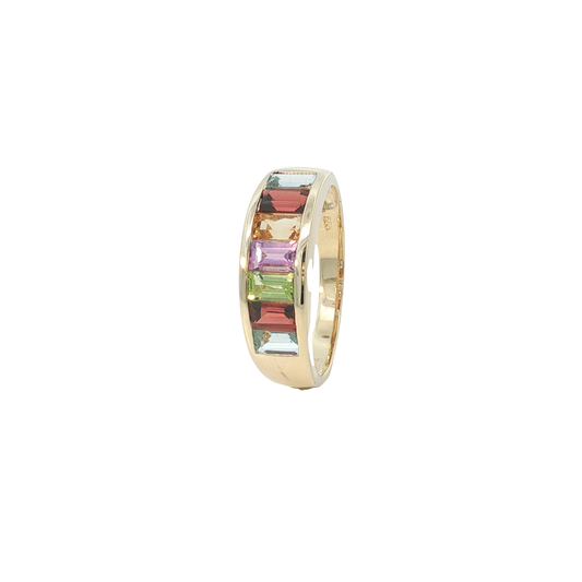 Ring Gelbgold 585 / 14 Karat mit Farbsteinen Gr. 63 Nr. 7195