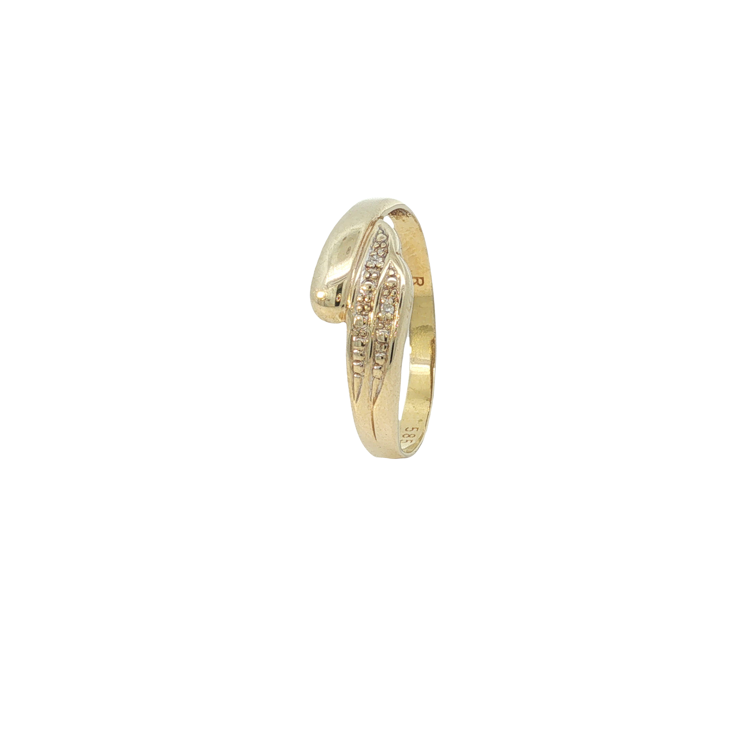 Ring Gelbgold 585 / 14 Karat Gr. 59 mit Brill. Nr. 6807