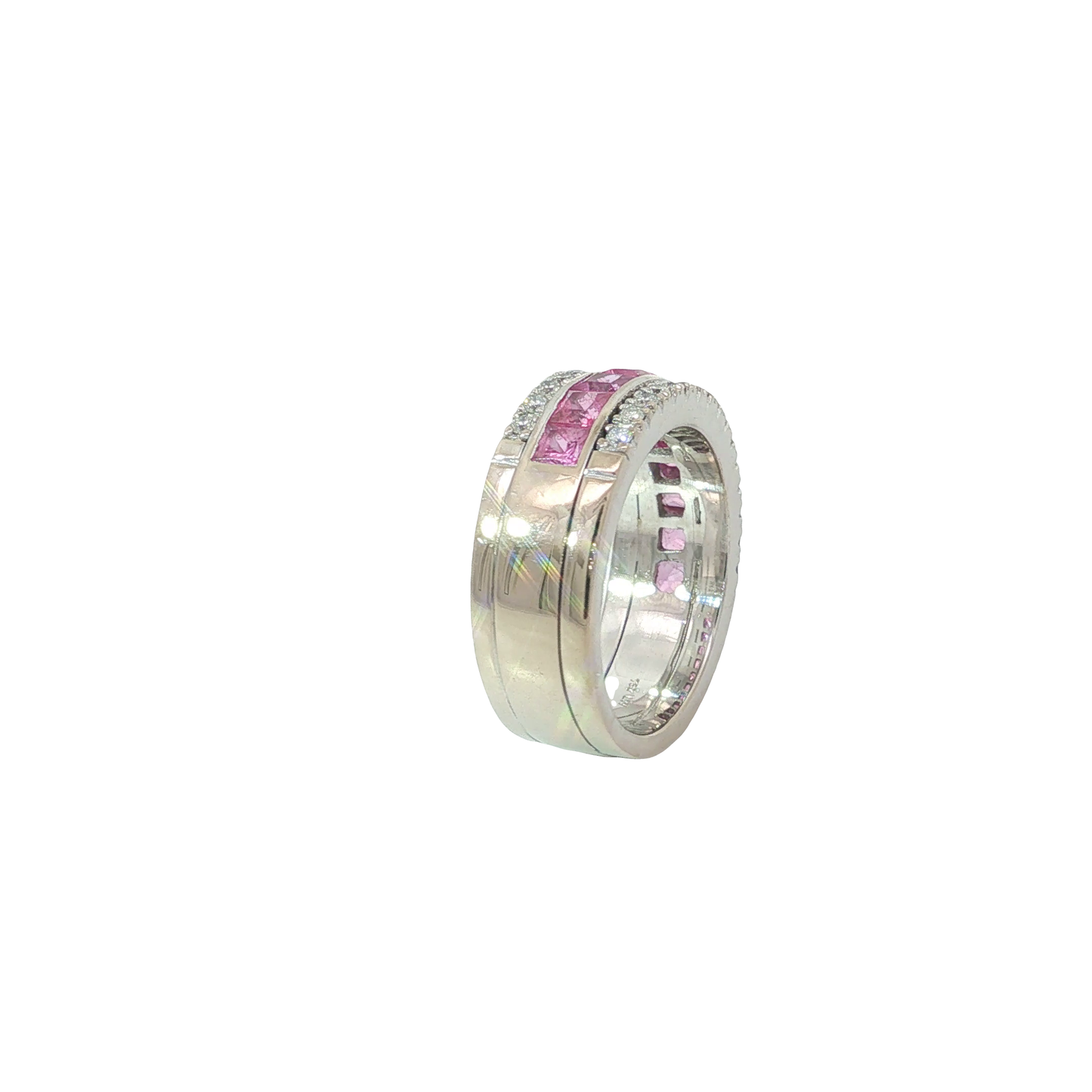 Ring Weißgold 750 / 18 Karat mit Saphiren und Brill. Gr. 56 Nr. 7116