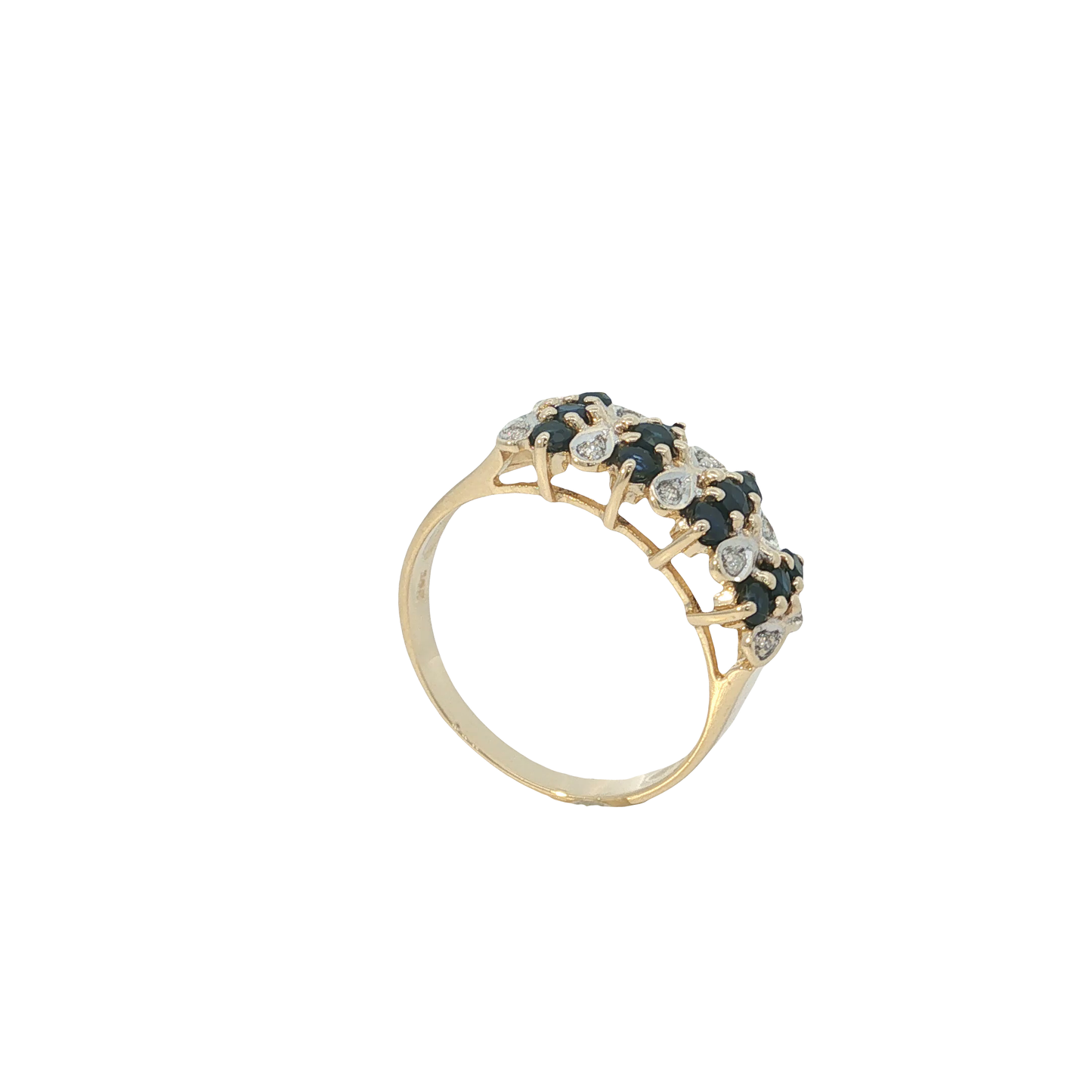Ring Bicolor 585 / 14 Karat mit Brill. Gr. 58 Nr. 7112