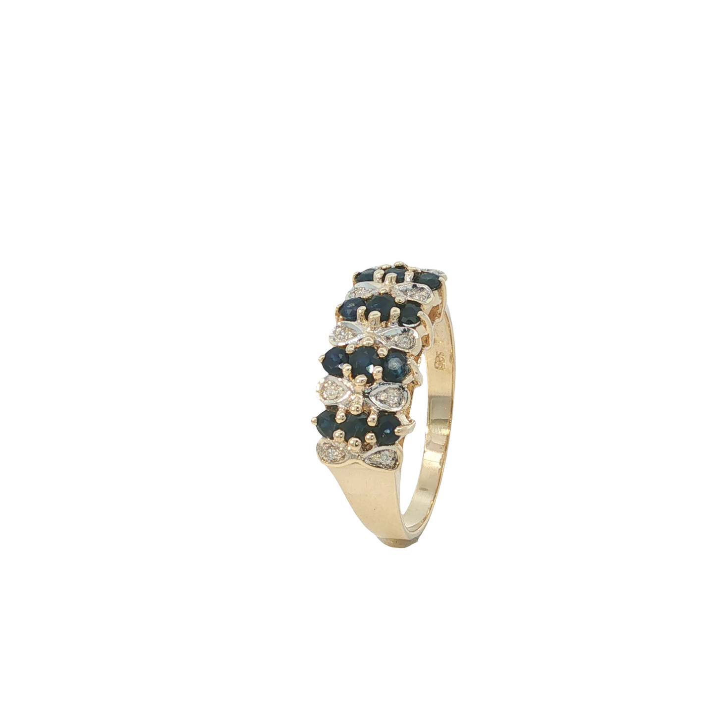 Ring Bicolor 585 / 14 Karat mit Brill. Gr. 58 Nr. 7112