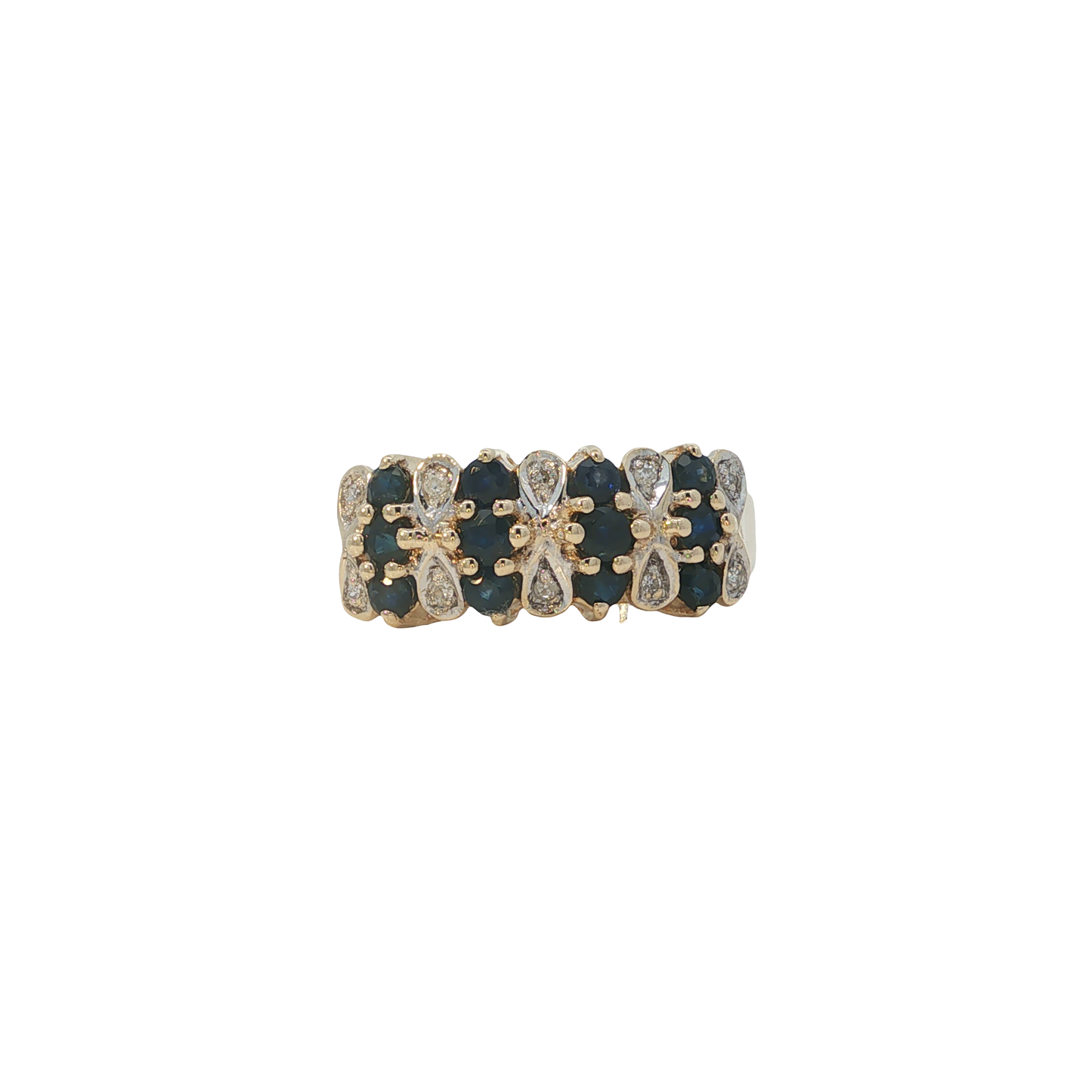 Ring Bicolor 585 / 14 Karat mit Brill. Gr. 58 Nr. 7112