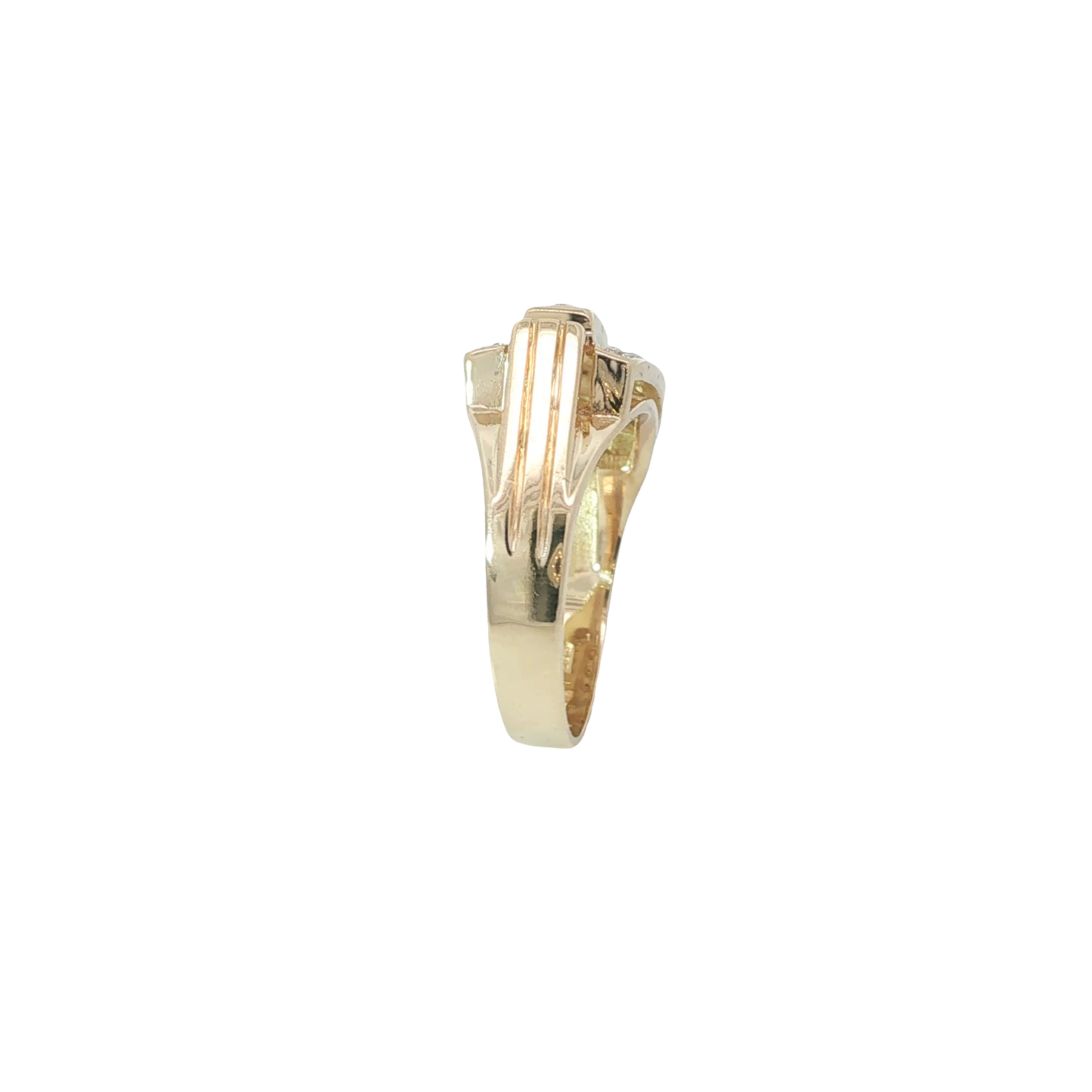 Ring Bicolor 585 / 14 Karat mit Brill. Gr. 54 Nr. 7111