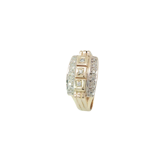 Ring Bicolor 585 / 14 Karat mit Brill. Gr. 54 Nr. 7111