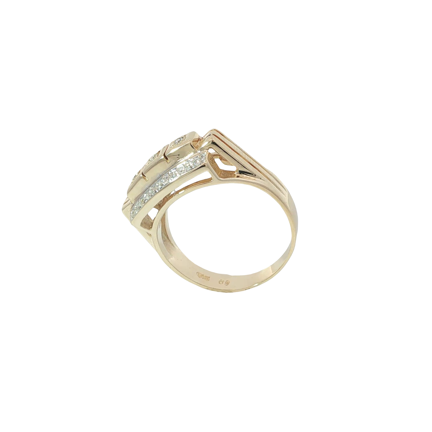 Ring Bicolor 585 / 14 Karat mit Brill. Gr. 54 Nr. 7111