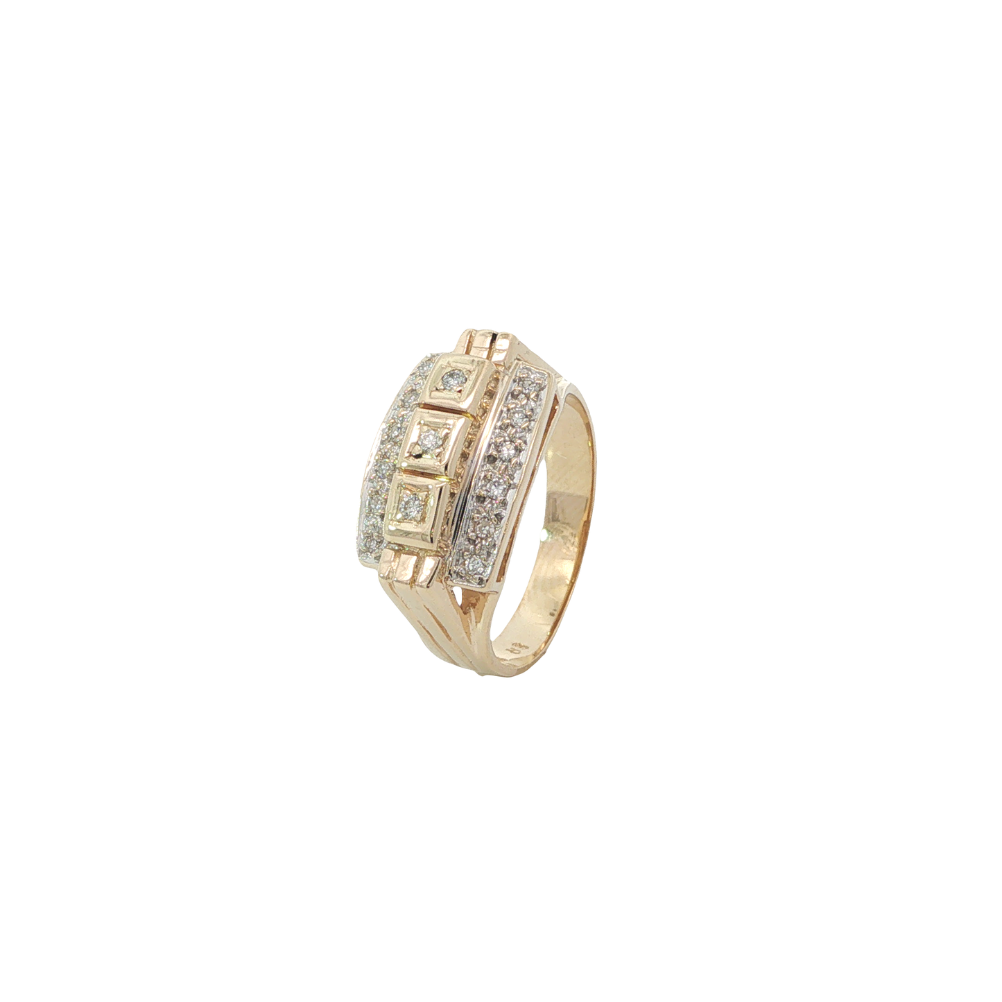 Ring Bicolor 585 / 14 Karat mit Brill. Gr. 54 Nr. 7111