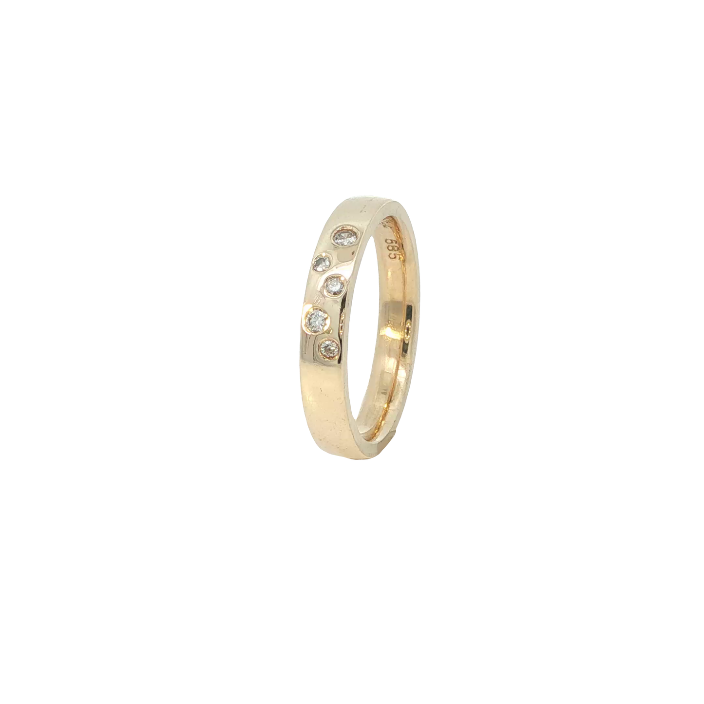 Ring Gelbgold 585 / 14 Karat mit Brill. Gr. 54 Nr. 7172