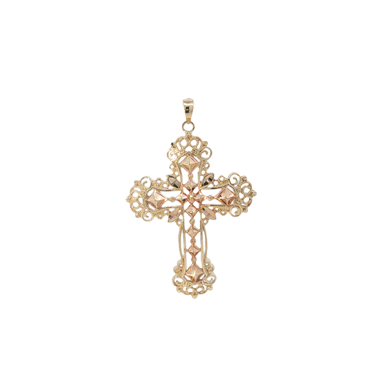 Anhänger "Kreuz" Bicolor 750 / 18 Karat L: 43,5 mm Nr. 7203