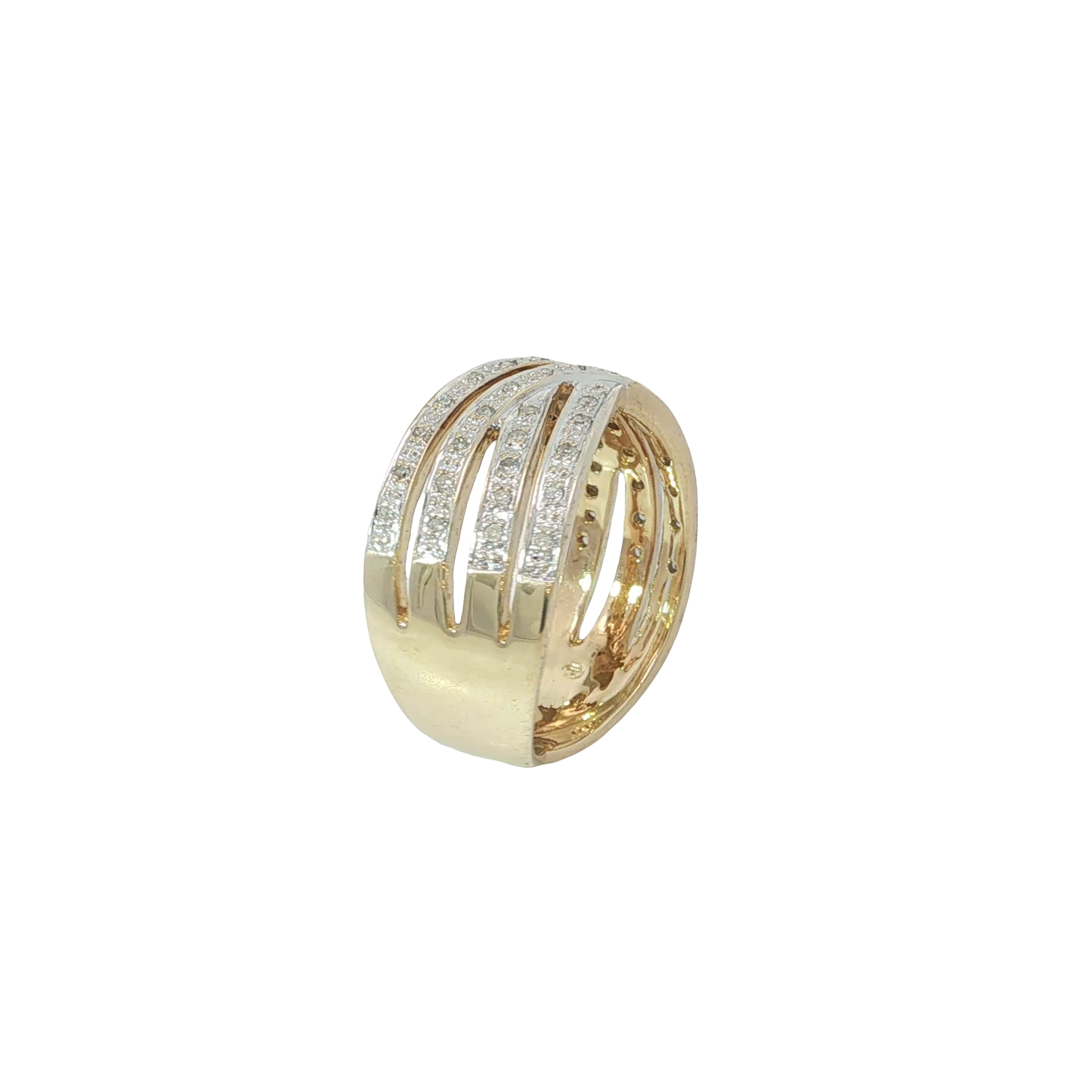 Ring Bicolor 333 / 8 Karat mit Diamanten Gr. 60 Nr. 7227