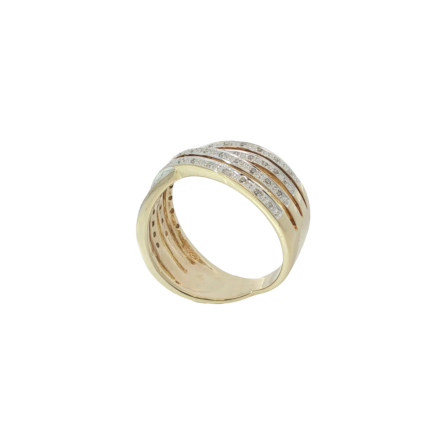 Ring Bicolor 333 / 8 Karat mit Diamanten Gr. 60 Nr. 7227