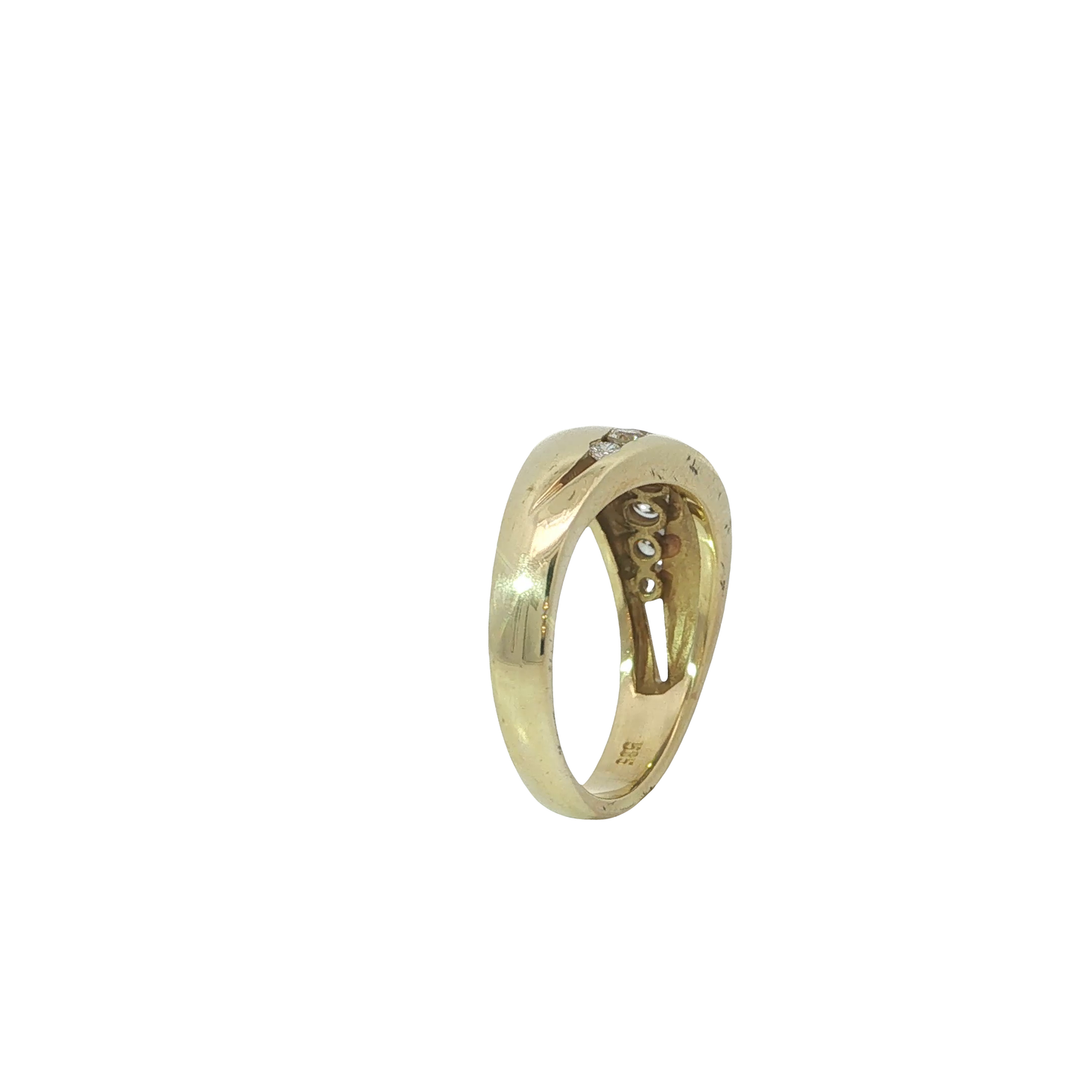 Ring Gelbgold 585 / 14 Karat mit Brill. Gr. 52,5 Nr. 7215