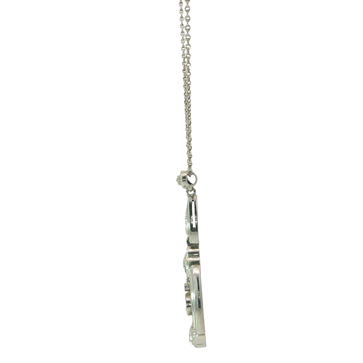 Kette mit Anhänger "Art-Déco" Weißgold 585 / 14 Karat L: 44 cm Nr. 7216
