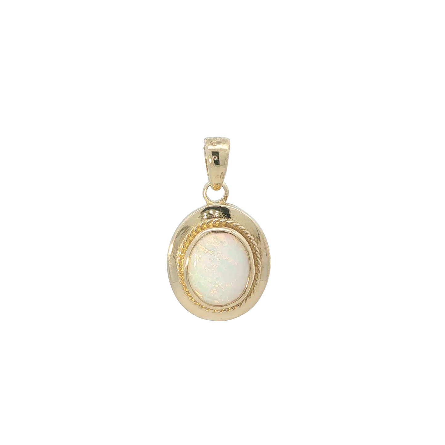 Anhänger Gelbgold 585 / 14 Karat mit Opal L: 24 mm Nr. 7253