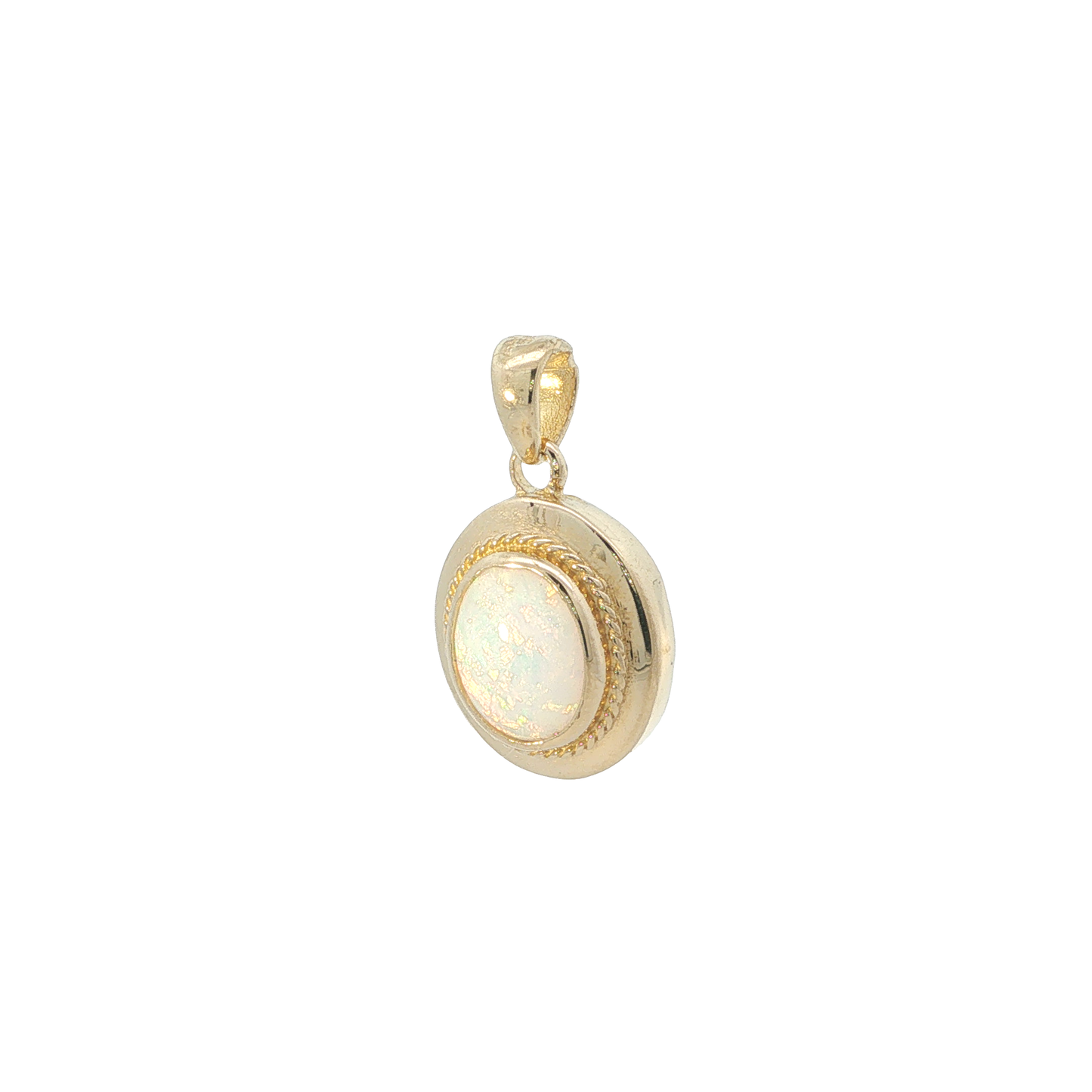 Anhänger Gelbgold 585 / 14 Karat mit Opal L: 24 mm Nr. 7253