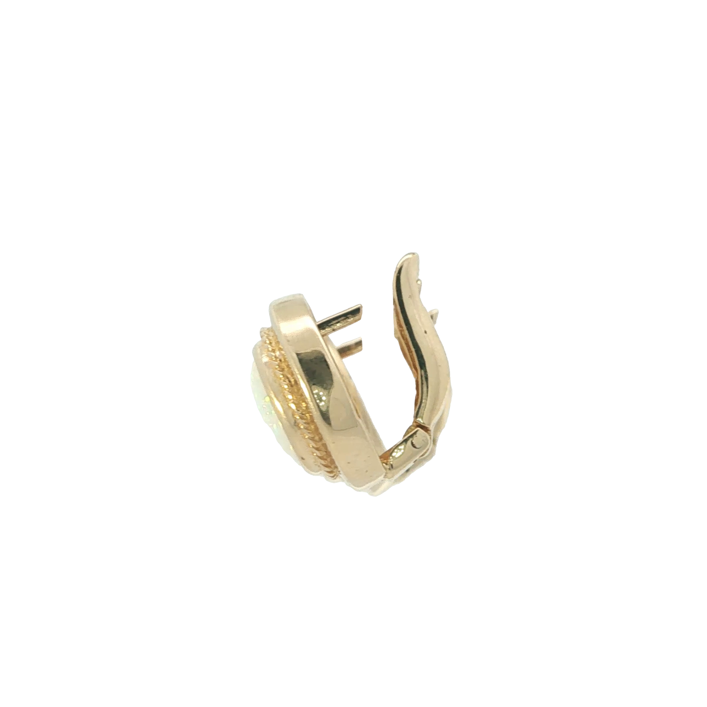 P. Ohrringe Gelbgold 585 / 14 Karat mit Opal L: 15,8 mm Nr. 7252