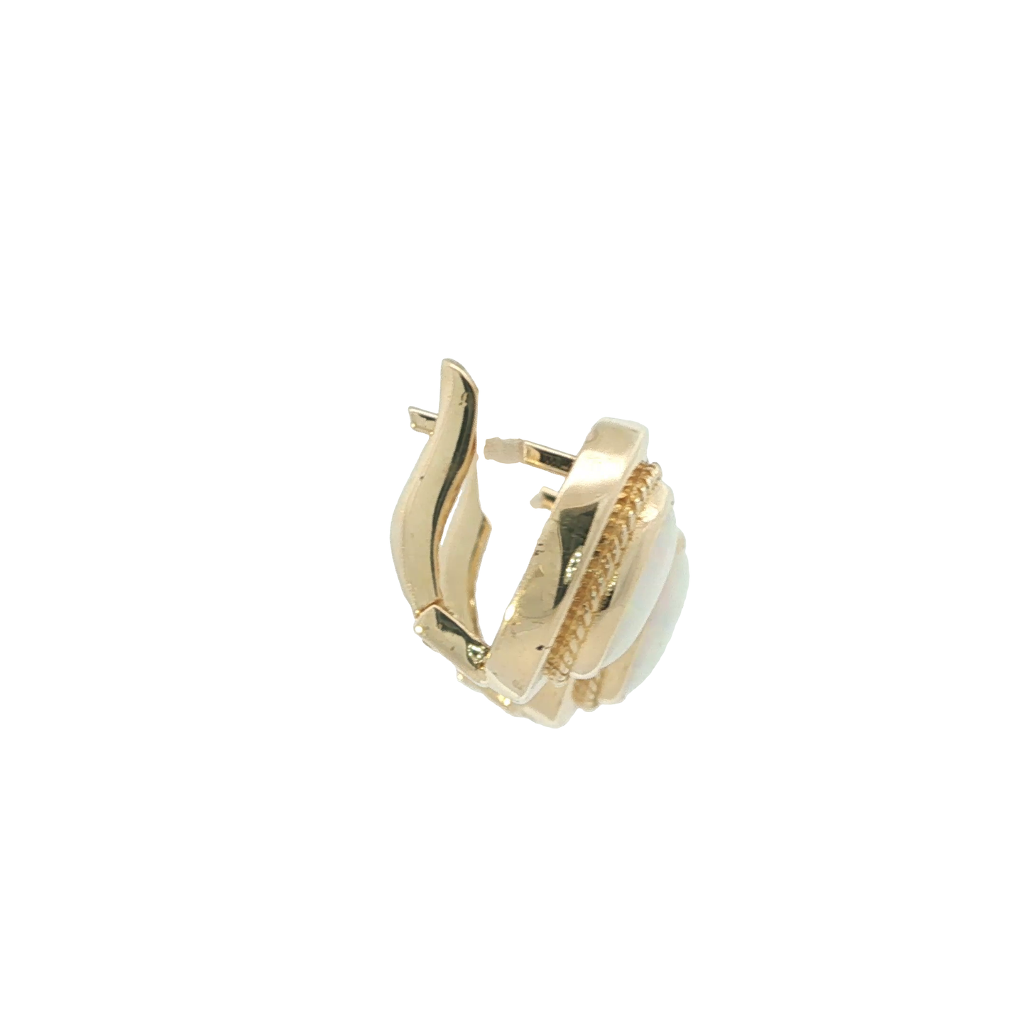 P. Ohrringe Gelbgold 585 / 14 Karat mit Opal L: 15,8 mm Nr. 7252